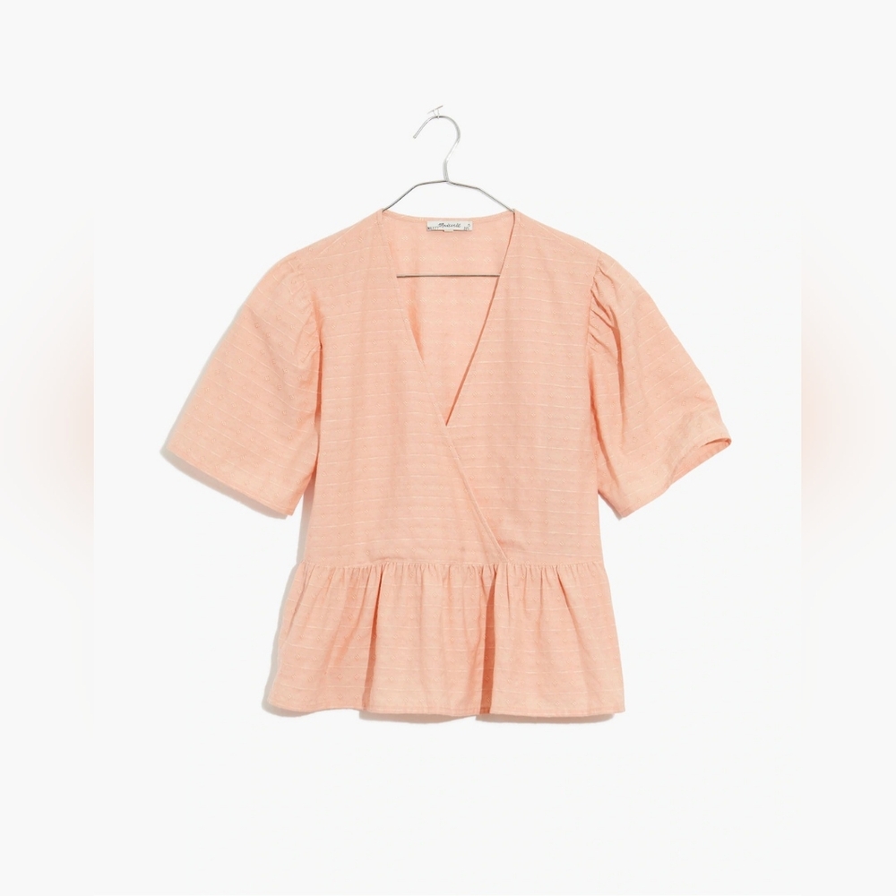 Madewell Crossover Peplum Top - Size: XS